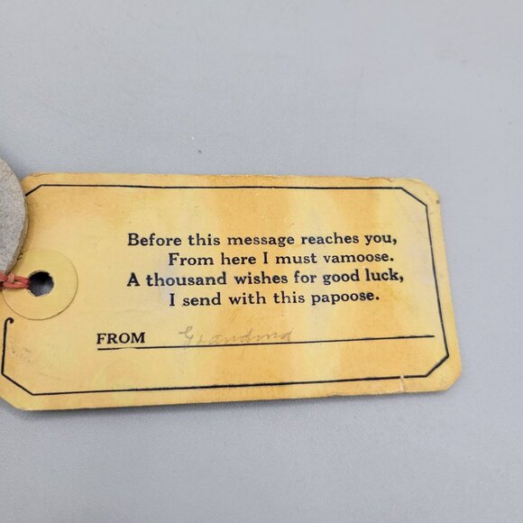 Grand Canyon Souvenir 1932 Papoose on Cradleboard Leather Wrapped Cardboard - Picture 4 of 9